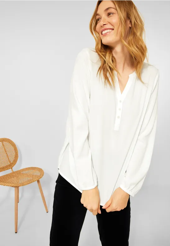 Bluse in Unifarbe vanilla white