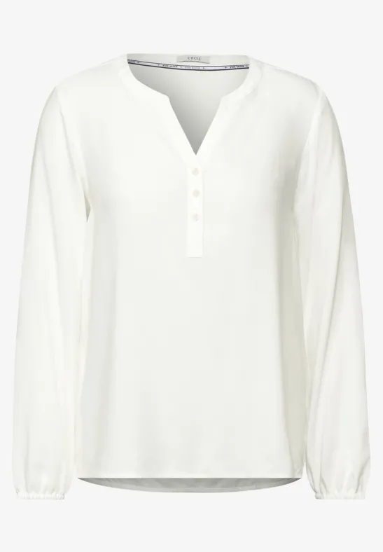 Bluse in Unifarbe vanilla white