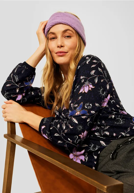 Blouse met bloemenprint Black