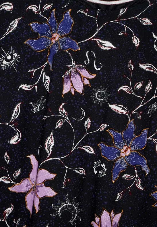 Blouse met bloemenprint Black