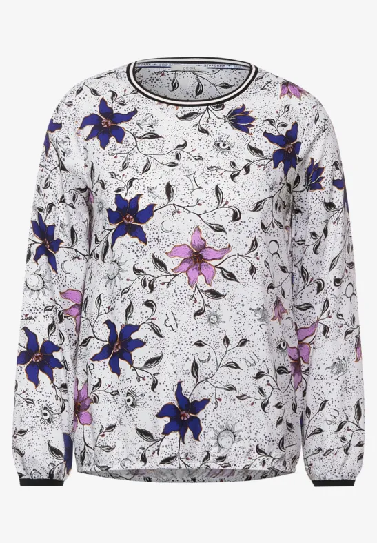 Bluse mit Blumen Print vanilla white