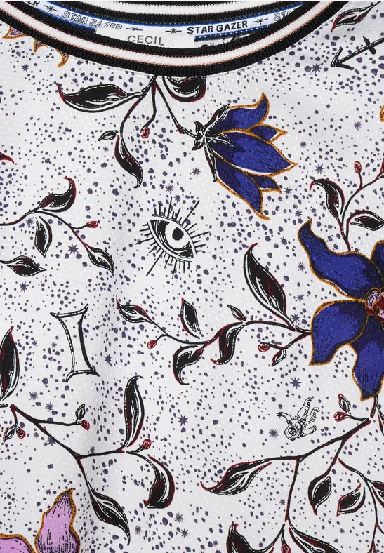 Bluse mit Blumen Print vanilla white