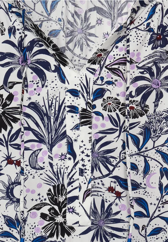 Blouse met print en raglanmouwen vanilla white