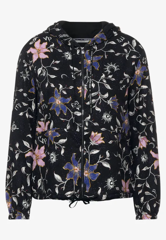 Hoodie Blusenjacke mit Print Black