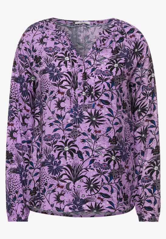 Print Bluse mit Raglanärmel frosty violet