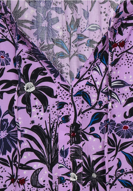 Print Bluse mit Raglanärmel frosty violet