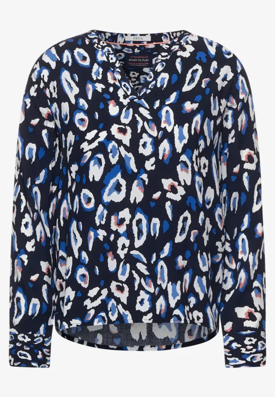 Blouse met printmix deep blue