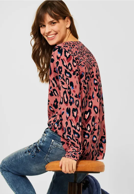 Blouse met printmix rose pepper