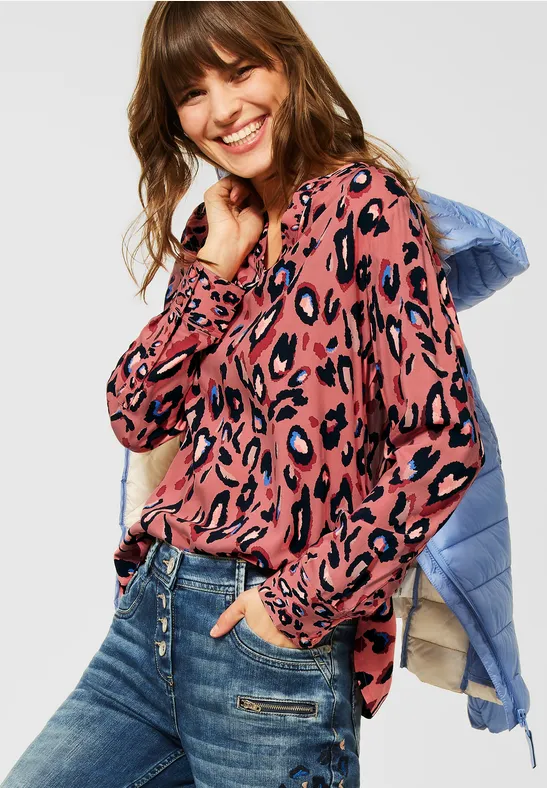 Blouse met printmix rose pepper