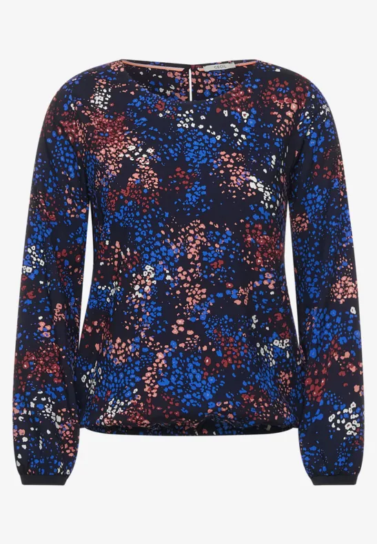 Blouse met meerkleurige printcolore deep blue
