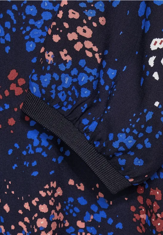 Blouse met meerkleurige printcolore deep blue