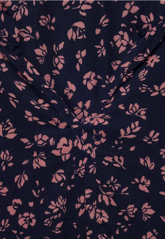 Printbluse deep blue