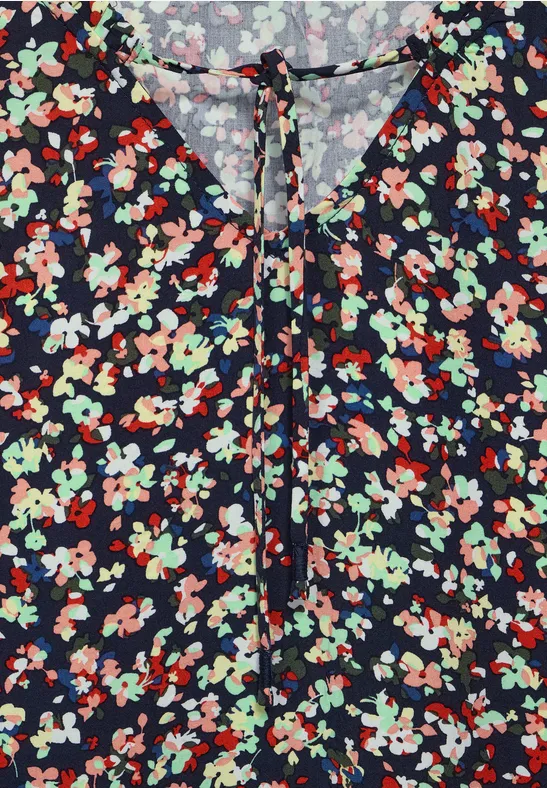 Blouse met meerkleurige print deep blue