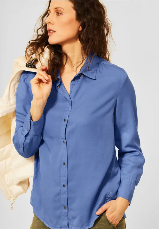 Chemisier en lyocell de couleur unie forever blue