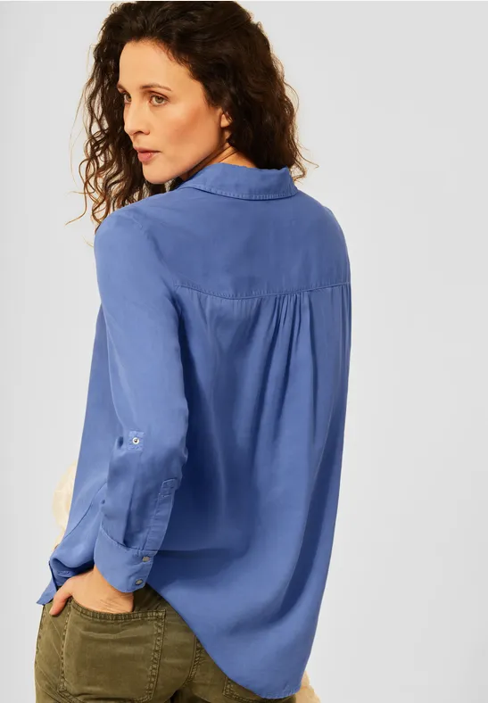 Chemisier en lyocell de couleur unie forever blue