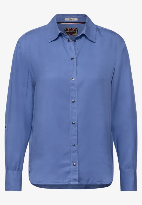 Chemisier en lyocell de couleur unie forever blue