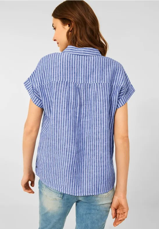 Leinen Bluse mit Streifen blouse blue