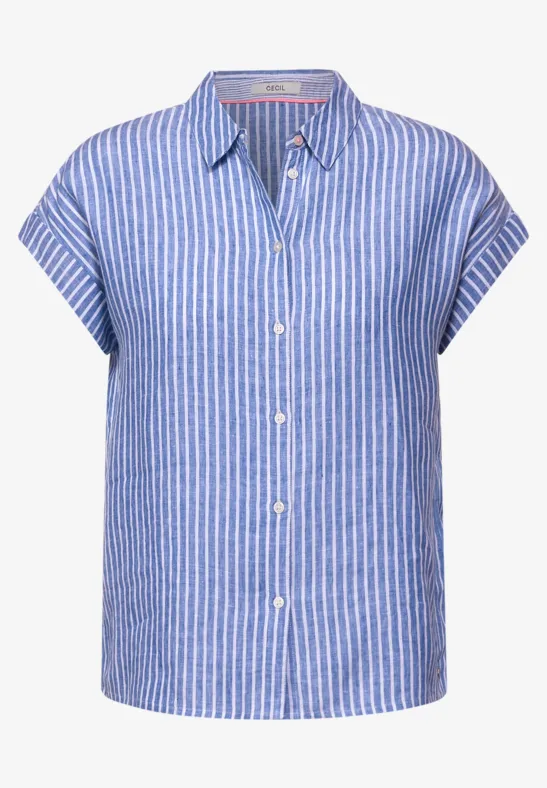 Leinen Bluse mit Streifen blouse blue