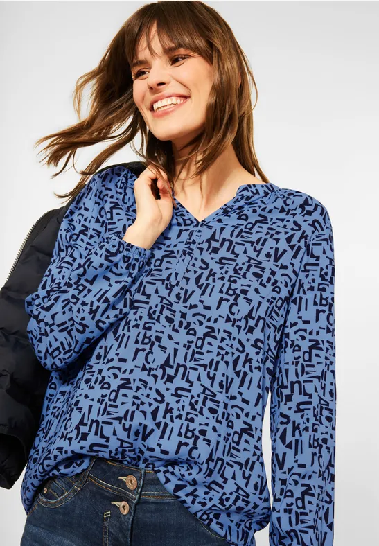 Blouse met print forever blue