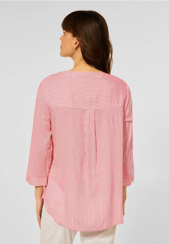 Bluse mit Streifenprint vibrant red