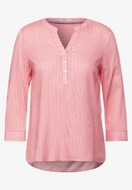 Bluse mit Streifenprint vibrant red
