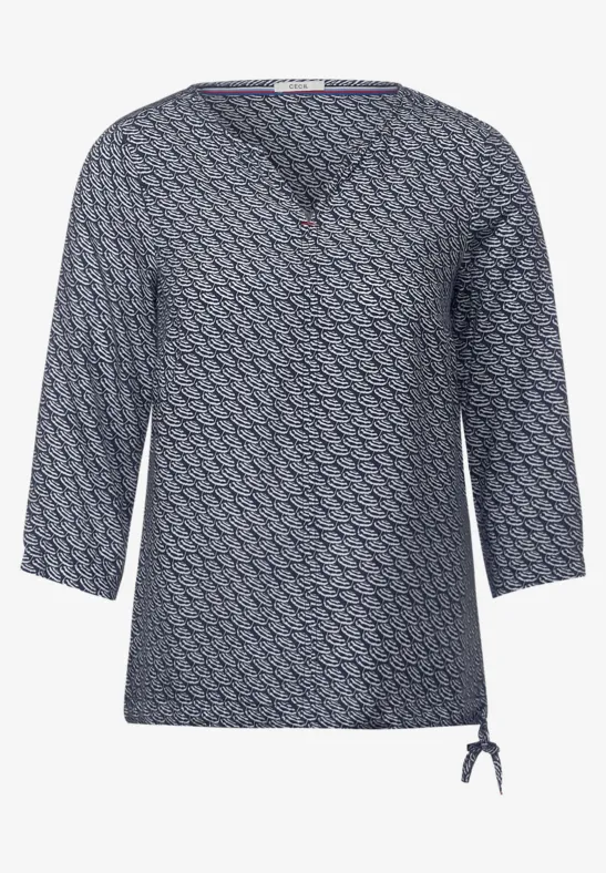 Blouse met minimalistische print deep blue