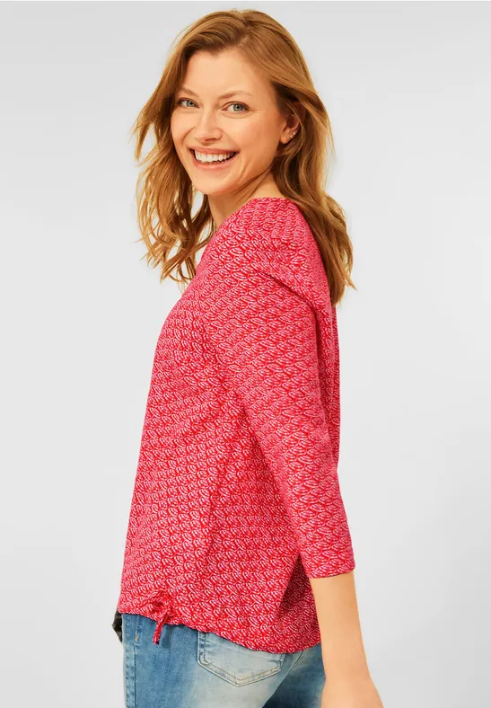 Chemisier à imprimé minimaliste vibrant red