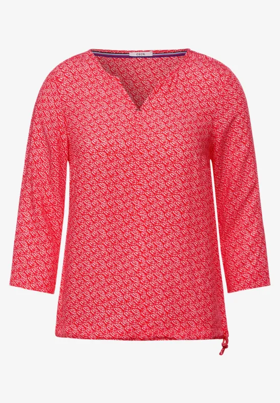 Chemisier à imprimé minimaliste vibrant red