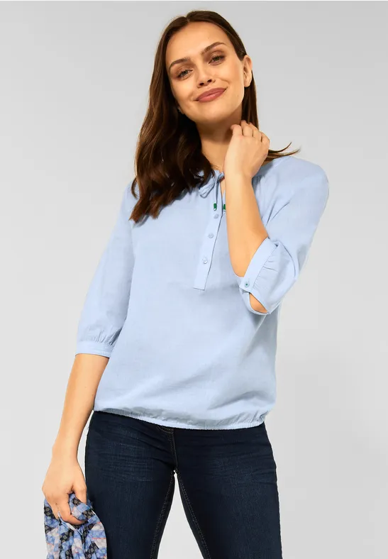 Raglan blouse in effen kleur blouse blue