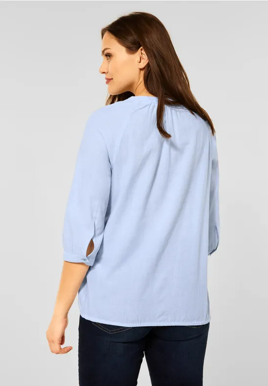 Raglan blouse in effen kleur blouse blue