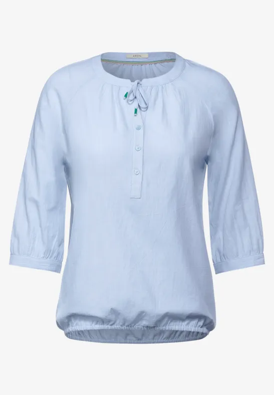 Raglan blouse in effen kleur blouse blue