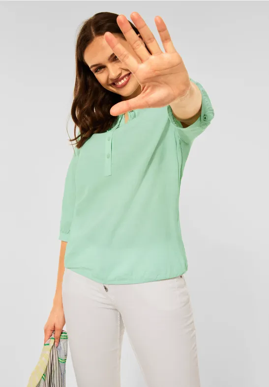 Raglan blouse in effen kleur soft cheeky green