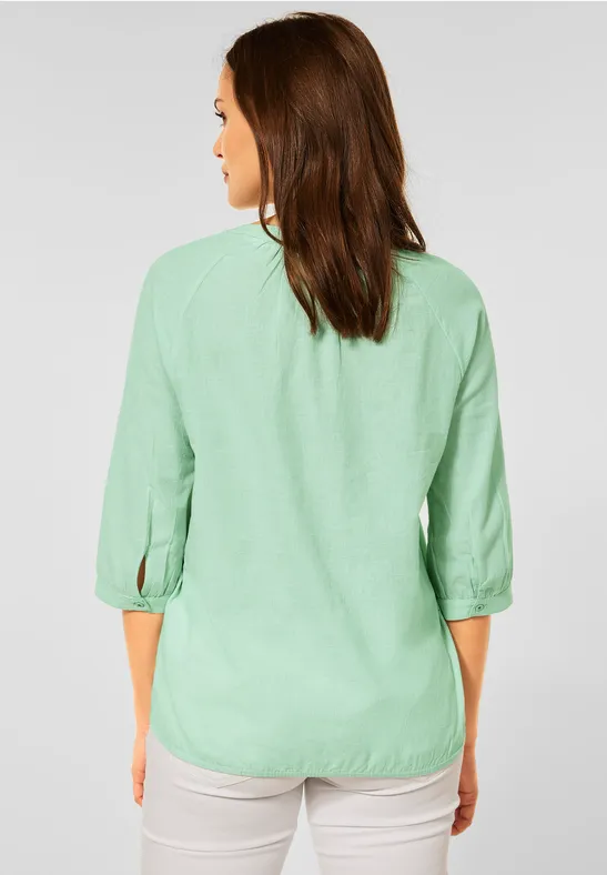 Raglan blouse in effen kleur soft cheeky green