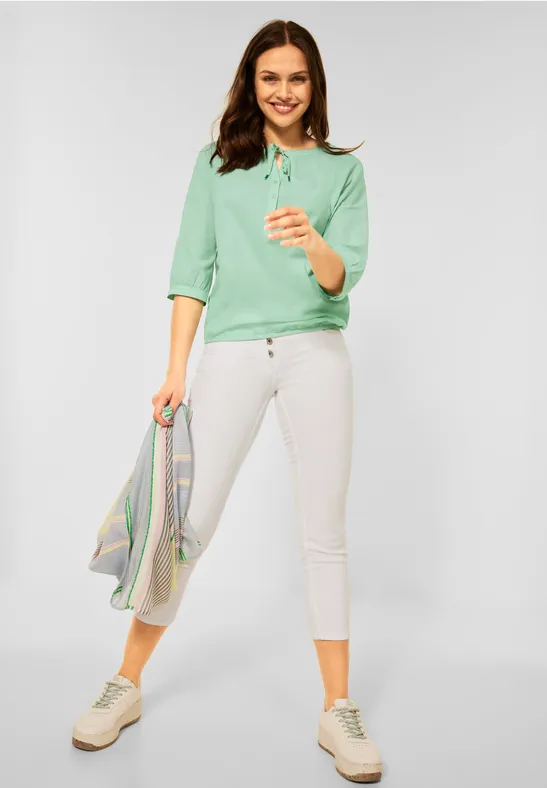 Raglan blouse in effen kleur soft cheeky green