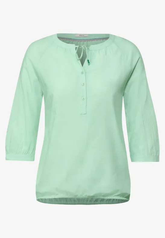 Raglan blouse in effen kleur soft cheeky green