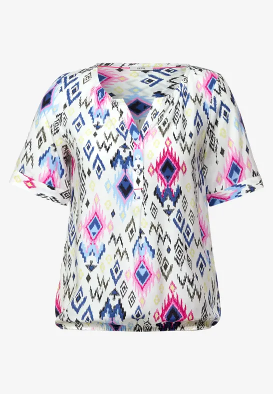 Blouse met print vanilla white