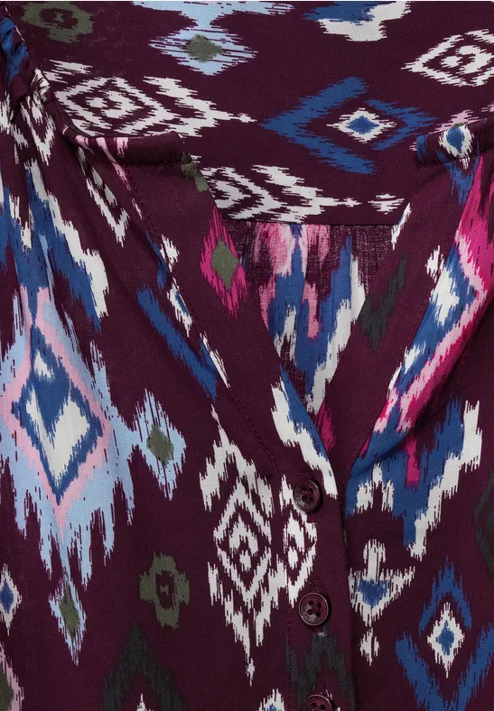 Blouse met print berry juice red
