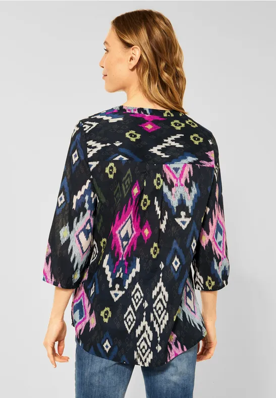 Blouse met print carbon grey