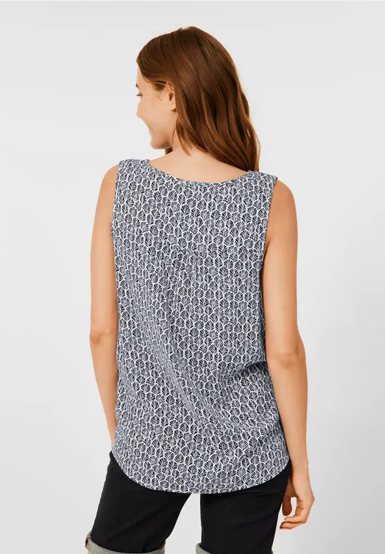 Débardeur chemisier à motif deep blue