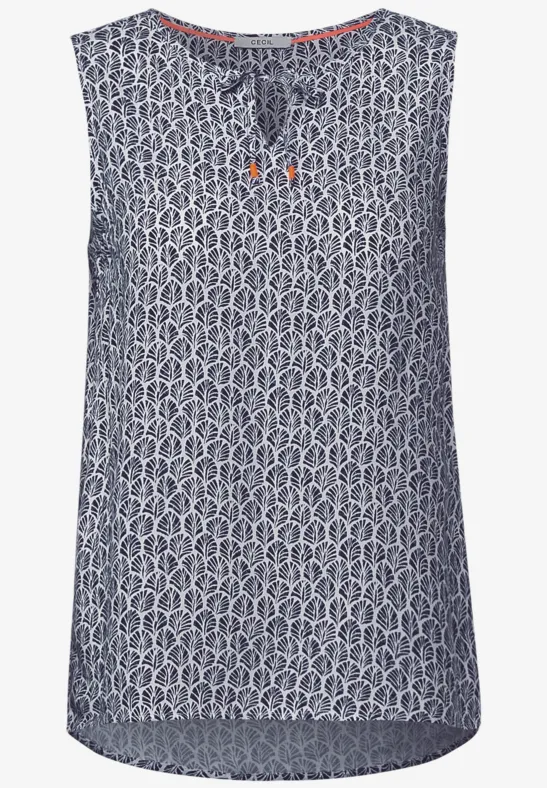 Débardeur chemisier à motif deep blue