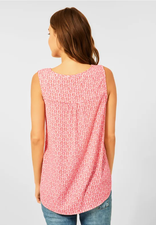 Blousetop met patroon sunset coral