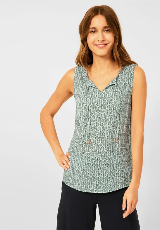 Blousetop met patroon desert olive green