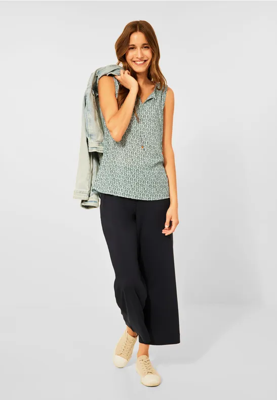 Blousetop met patroon desert olive green