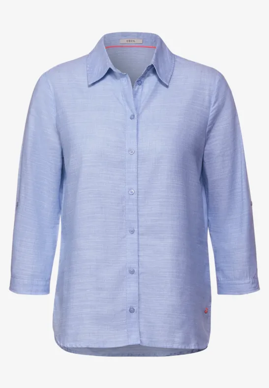 Chambray Long Bluse blouse blue