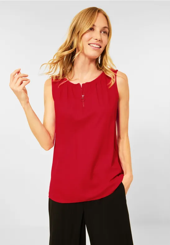 Blouse met rits hot red