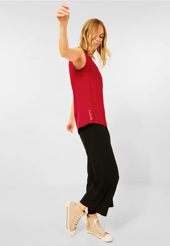 Blouse met rits hot red