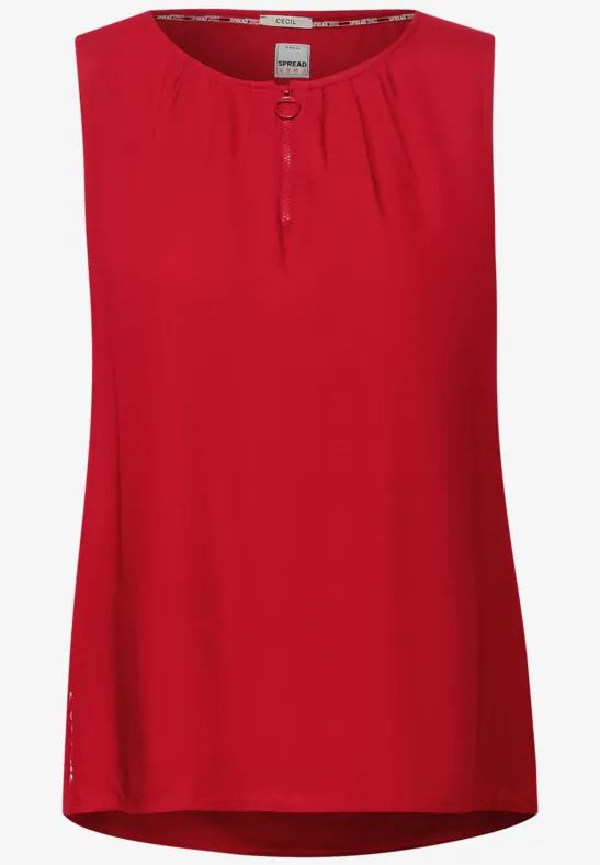 Blouse met rits hot red