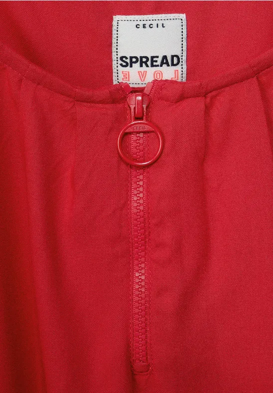 Blouse met rits hot red