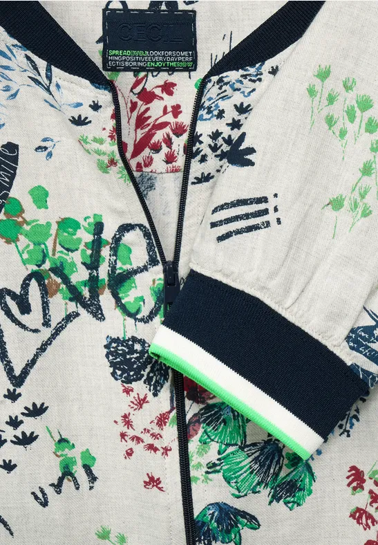 Blusenjacke mit Print birch white melange