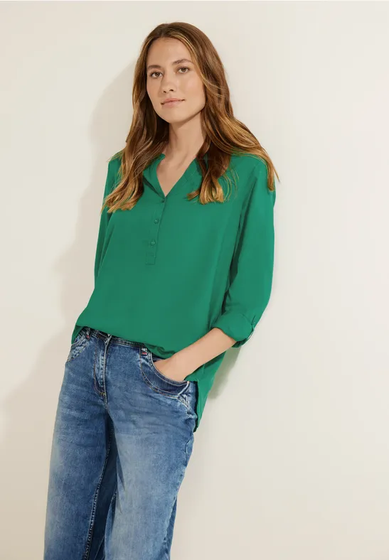 Bluse in Unifarbe easy green